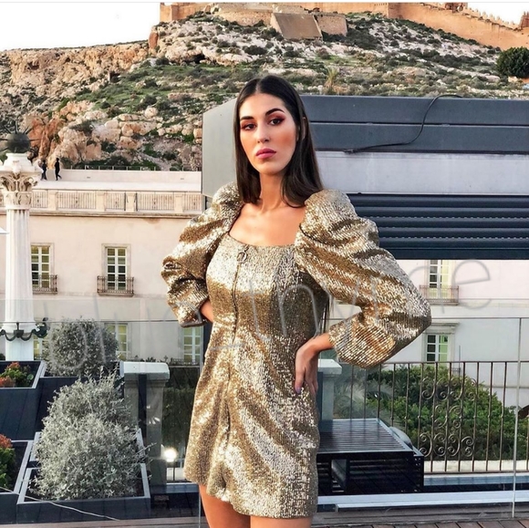 Zara ZIP UP Sequin Dress - Picture 3 of 9